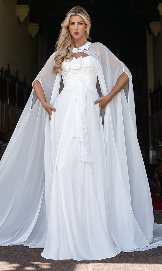 Rachel Allan RB5124 - Strapless Chiffon Wedding Gown