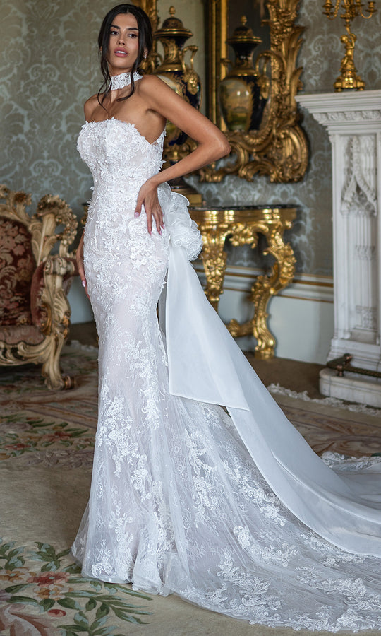 Rachel Allan RB5125 - Lace Bridal Gown with Detachable Train