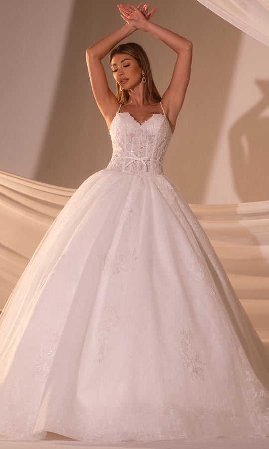 Rachel Allan RB6176 - Beaded Lace Applique Bridal Ballgown