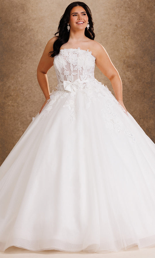 Rachel Allan Bridal RB6205 - Floral Straight Neckline Ballgown
