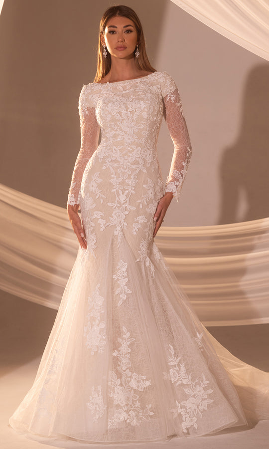 Rachel Allan RB7017 - Long Sleeve Lace Mermaid Gown