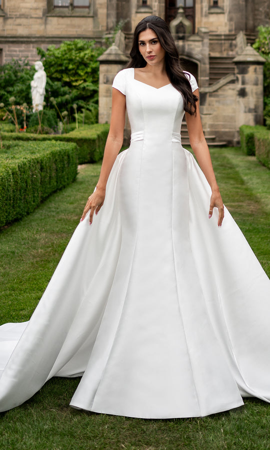 Rachel Allan RB7021 - Structured Cap Sleeve Mermaid Gown