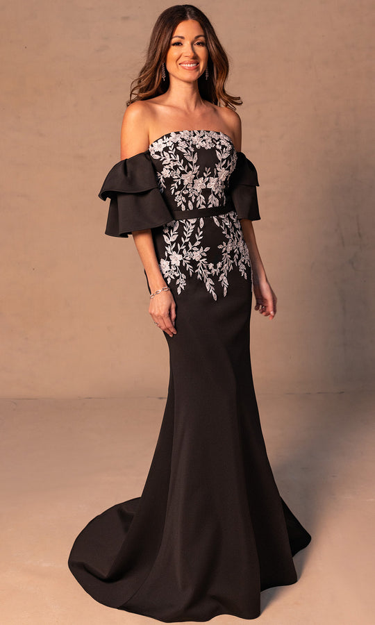 Rachel Allan RB8187 - Floral Embroidered Off Shoulder Gown