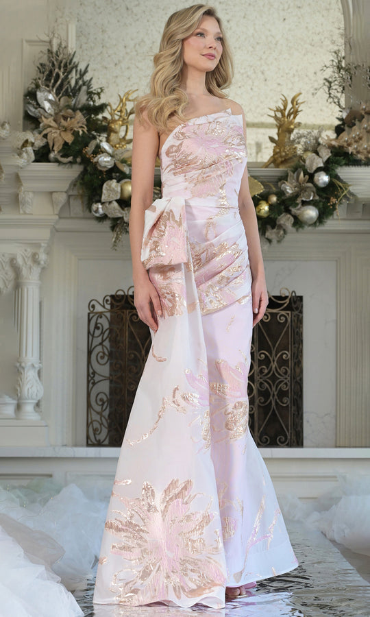 Rina di Montella RD3233-1 - Organza Jacquard Mermaid Evening Dress