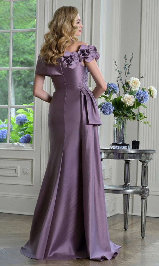 Rina di Montella RD3407 - Off Shoulder Floral Accent Dress