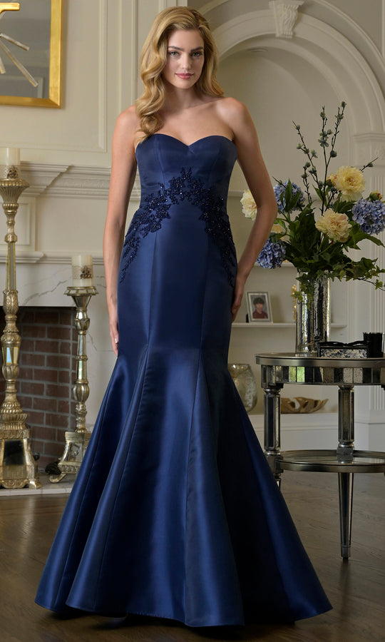 Rina di Montella RD3420-1 - Strapless Embroidered Applique Gown