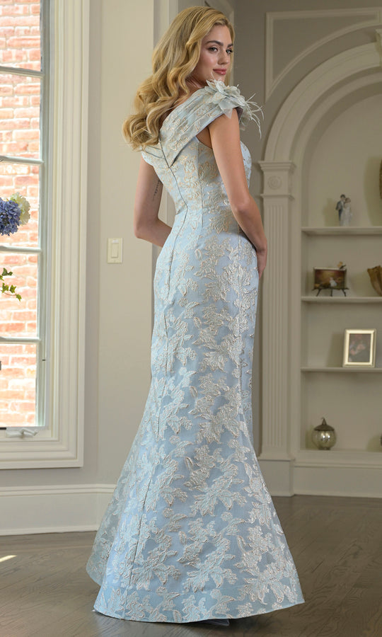 Rina di Montella RD3428-1 - Floral Jacquard Mermaid Long Dress