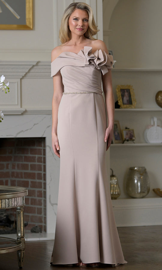 Rina Di Montella RD3507 - Ruffle Accent Off Shoulder Formal Dress
