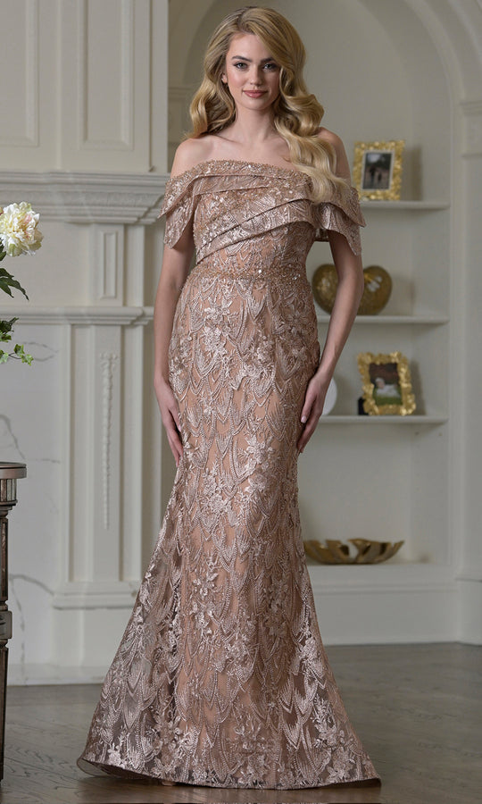 Rina Di Montella RD3531 - Embroidered Short Sleeve Mermaid Dress