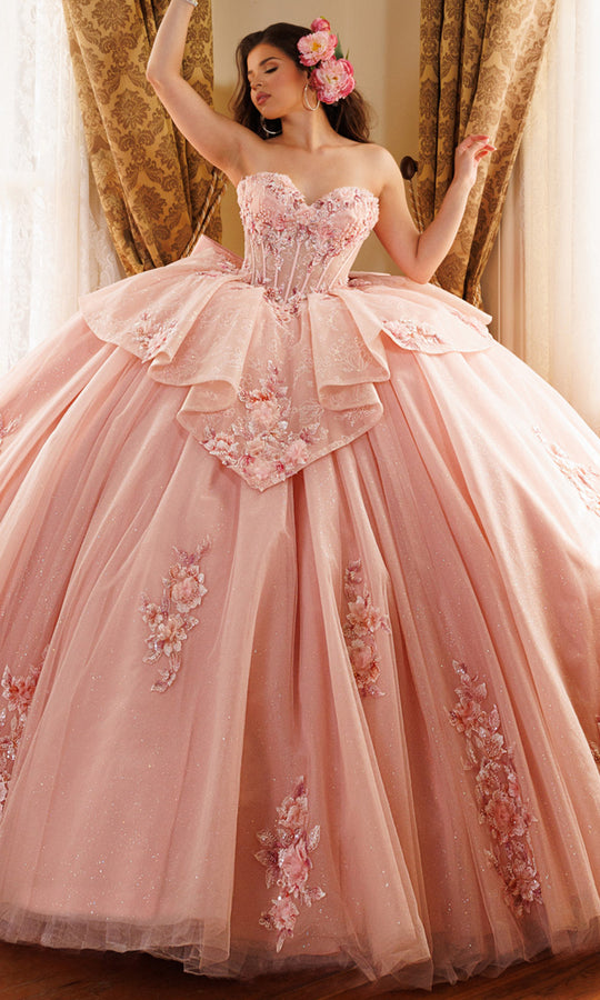 Rachel Allan RQ1190 - Applique Strapless Voluminous Gown