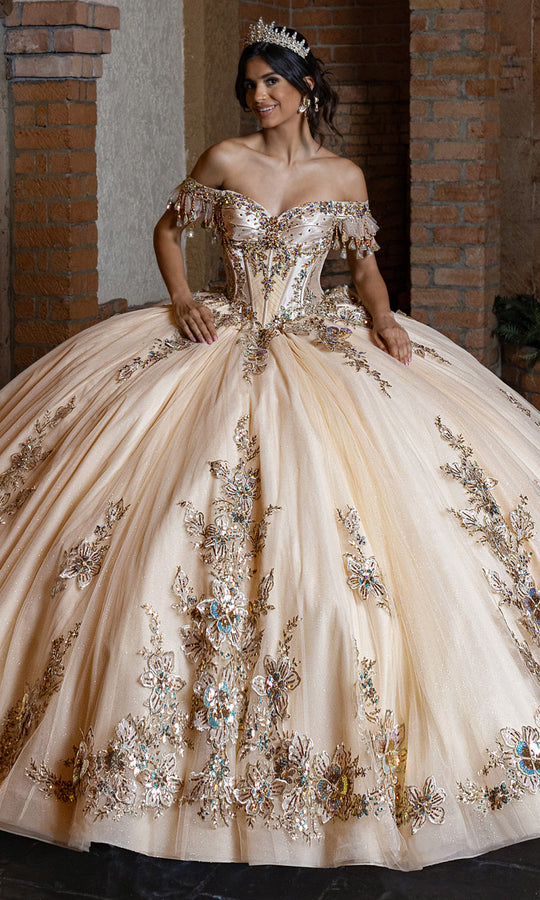 Rachel Allan RQ2228 - Metallic Embroidered Sweetheart Ballgown