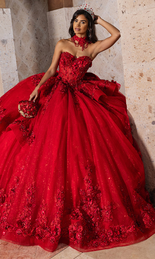 Rachel Allan RQ2241 - Strapless Applique Ball Gown