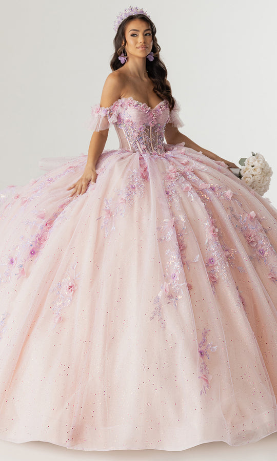 Rachel Allan RQ2242 - Floral Applique Ball Gown