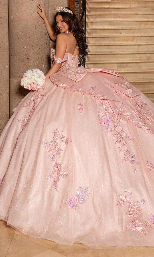 Rachel Allan RQ3176 - Butterfly Applique Corset Ball Gown