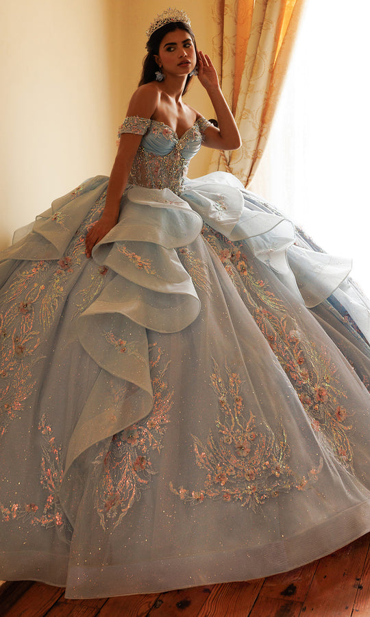 Rachel Allan RQ3185 - Stone Embellished Ruffle Ballgown