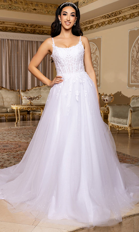 May Queen Bridal RQ8273 - Sleeveless Scoop Neck Gown with Appliques