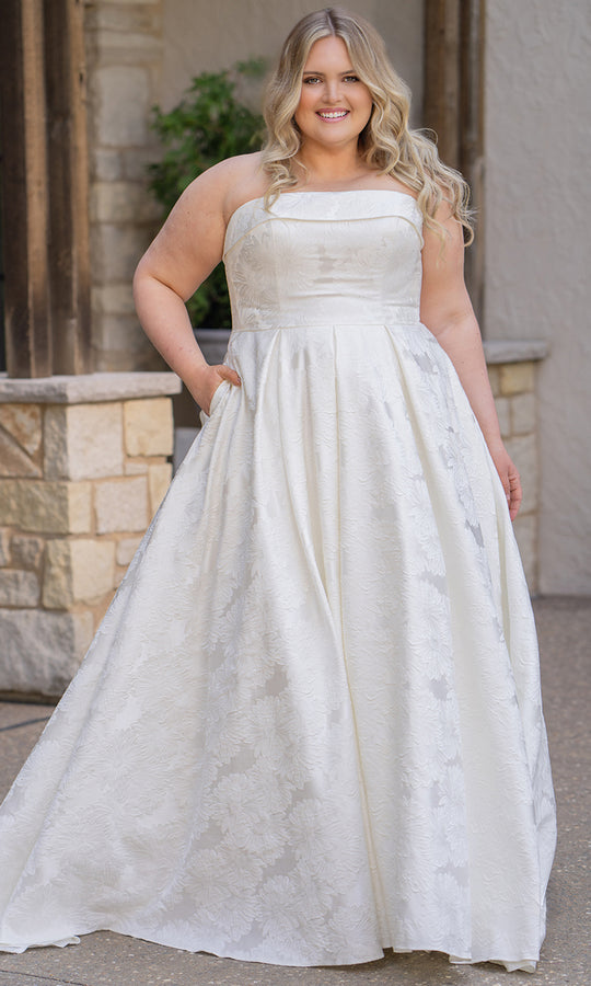 Sydney's Closet Bridal SC5362 - Brocade A?Line Wedding Gown