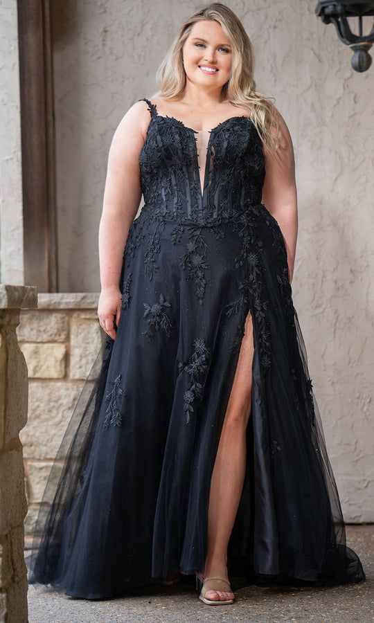 Sydney's Closet SC5372 - Sparkle Tulle Basque Wedding Dress