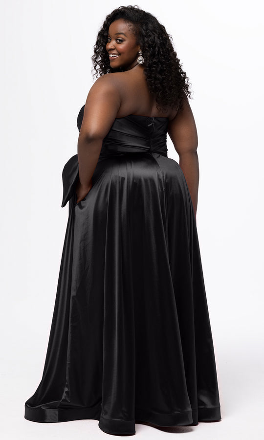 Sydney's Closet SC7437 - Strapless Sweetheart Satin A Line Gown