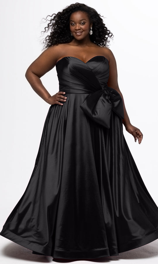 Sydney's Closet SC7437 - Strapless Sweetheart Satin A Line Gown