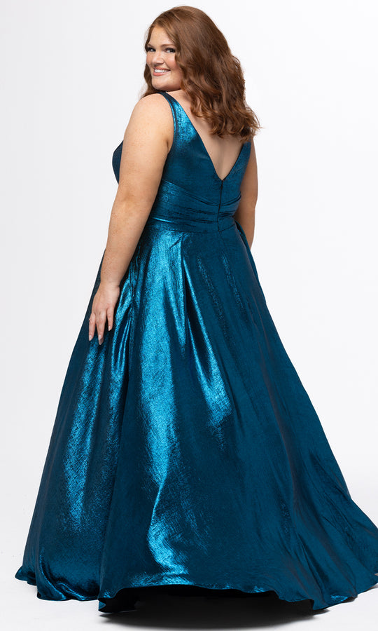 Sydney's Closet SC7453 - A Line Satin Evening Dress