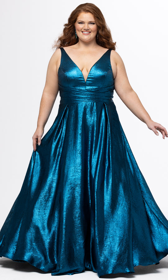 Sydney's Closet SC7453 - A Line Satin Evening Dress