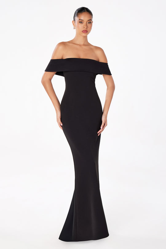 Ladivine T2011 - Off Shoulder Fitted Gown