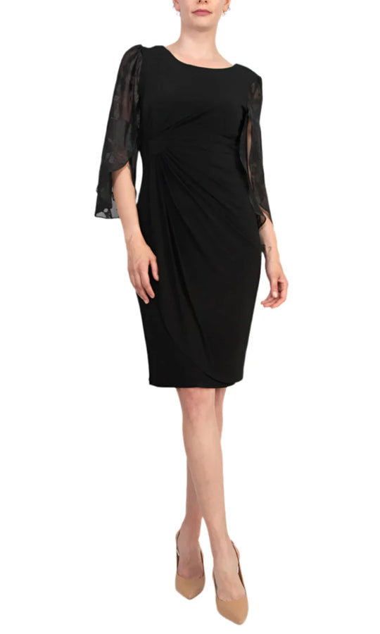 Connected Apparel TDM73715M1 - Floral Split Sleeve Fitted Dress