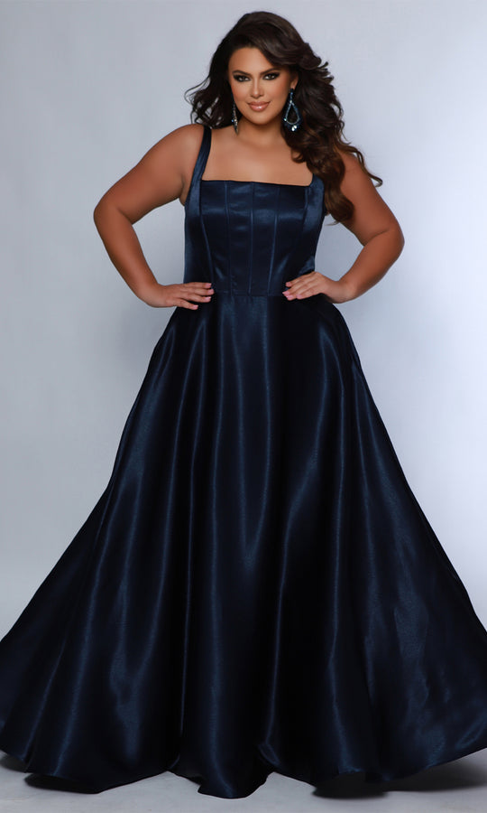 Sydney's Closet TE2428 - Square Neck Corset A-Line Prom Dress