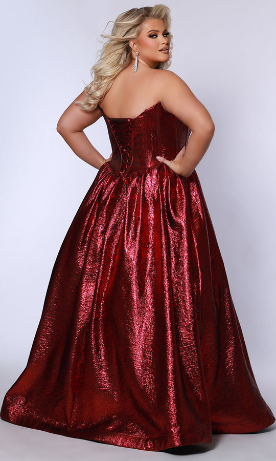 Sydney's Closet TE2539 - Metallic Sweetheart Corset Prom Ballgown