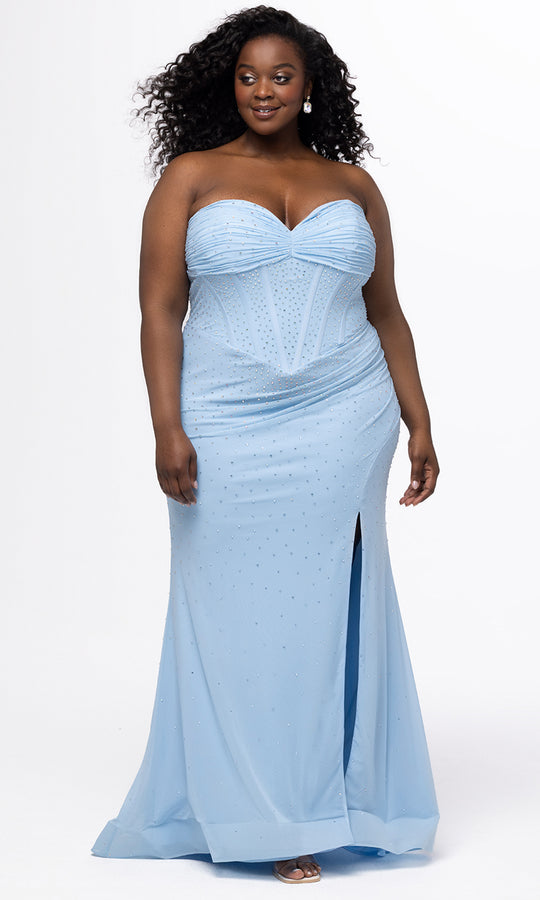 Sydney's Closet TE2612 - Beaded Strapless Mermaid Prom Dress