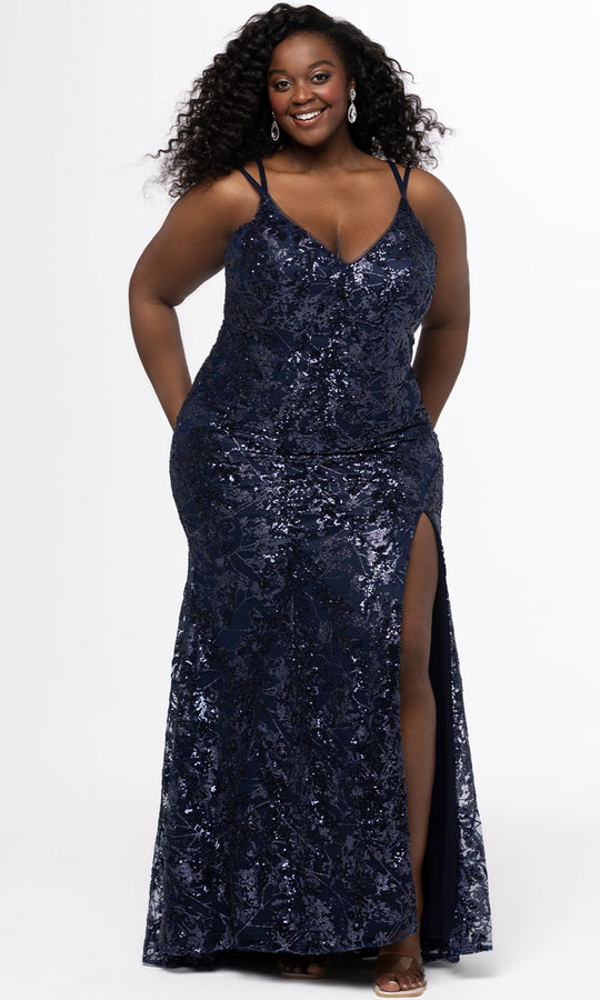 Sydney's Closet TE2614 - Sequin Embellished Mermaid Prom Dress