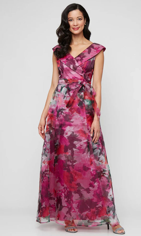 Alex Evenings 8140319 - Floral Pleated A-Line Gown