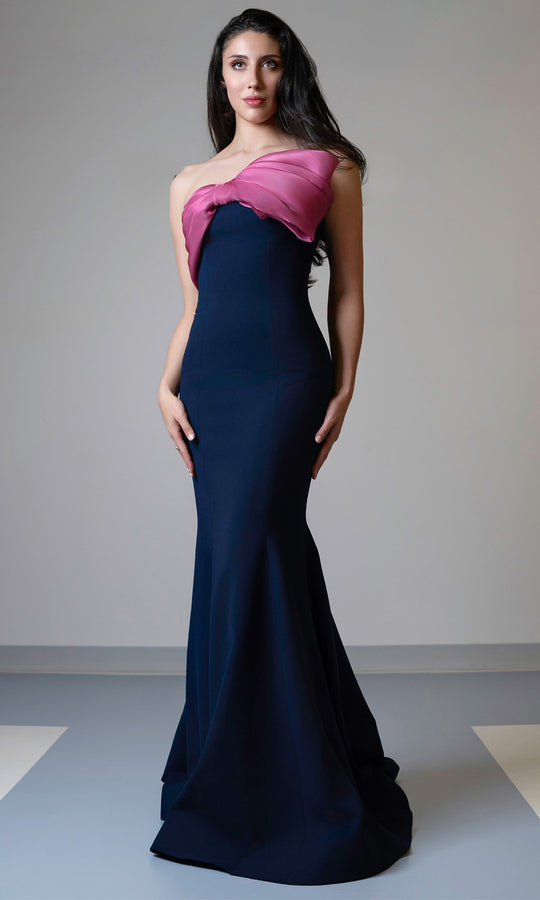 MNM Couture V07514 - Strapless Organza Bow Evening Gown