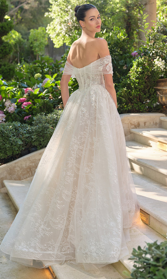 Andrea and Leo WL090 - Off-Shoulder Floral Ball Wedding Dress
