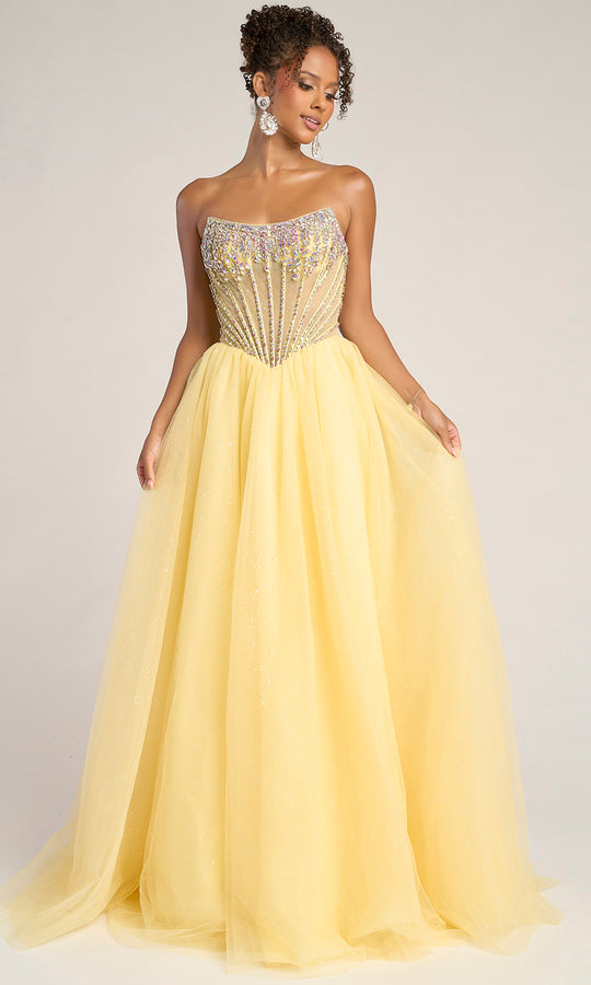 Portia and Scarlett XO047 - Crystal Beaded Scoop Long Dress