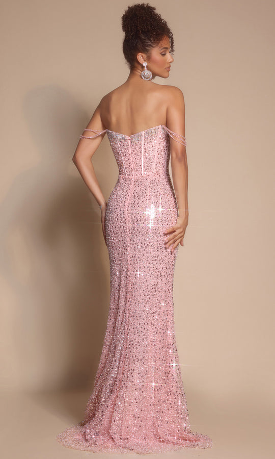 Portia and Scarlett XO054 - Straight Across Shimmer Fitted Dress