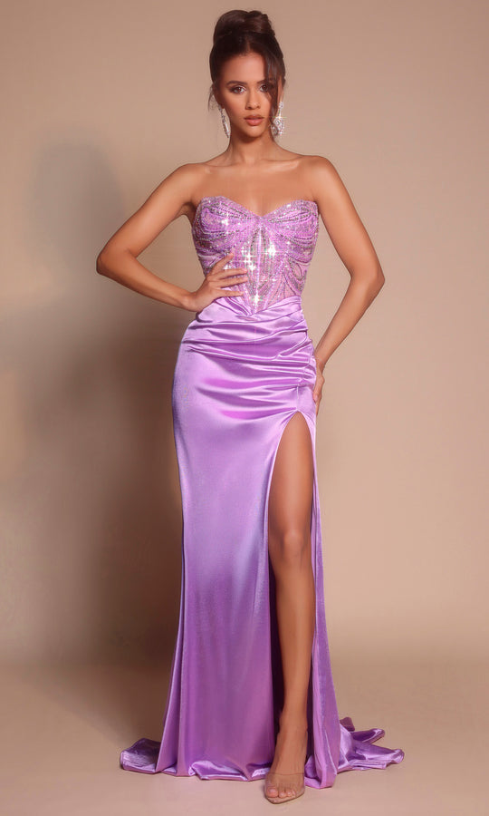 Portia and Scarlett XO065 - Sweetheart Beaded Corset Evening Dress