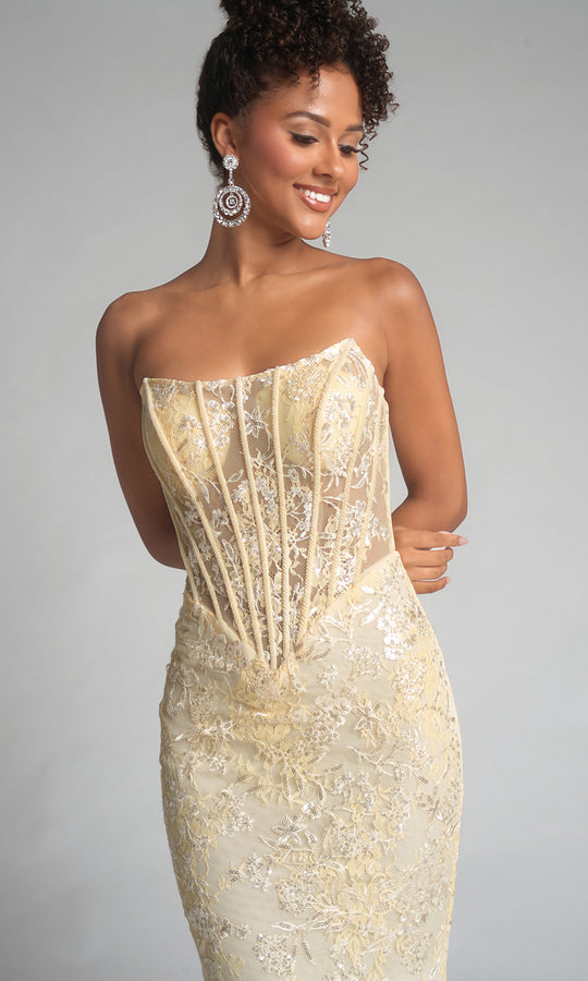 Portia and Scarlett XO082 - Scoop Floral Lace Evening Dress