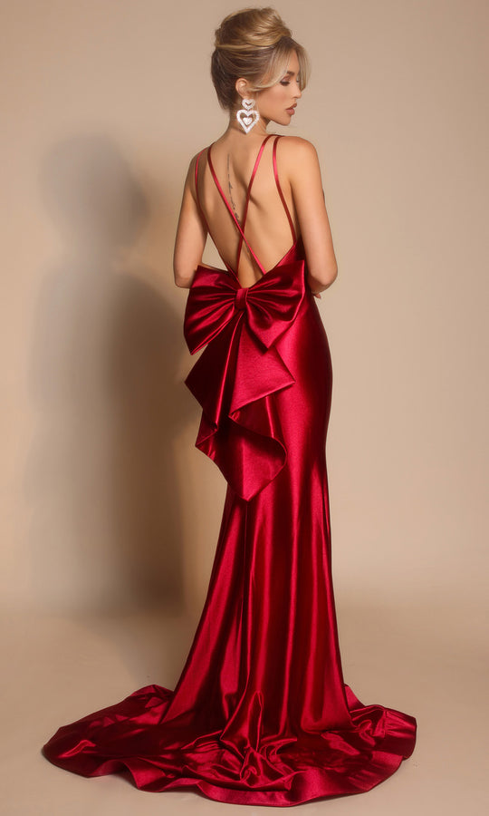 Portia and Scarlett XO095 - Illusion Plunging V-Neck Evening Gown