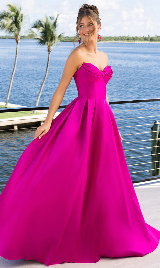 Portia and Scarlett XO110 - Vibrant Satin Sweetheart A-Line Gown