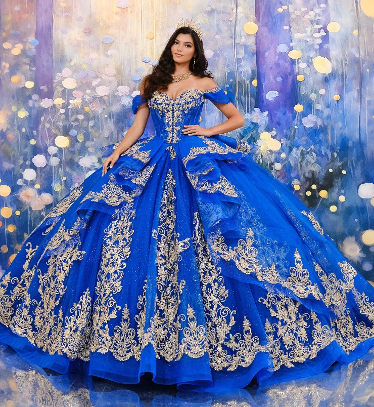 Princesa by Ariana Vara PR30171 - Long Tulle, Glitter Tulle, Applique, Sequin, Stone Accents, Hardnet, Horsehair & Lining Ballgown Dress - Off-the- Princesa by Ariana Vara PR30171 - Long Tulle, Glitter Tulle, Applique, Sequin, Stone Accents, Hardnet, Horsehair & Lining Ballgown Dress - Off-the-