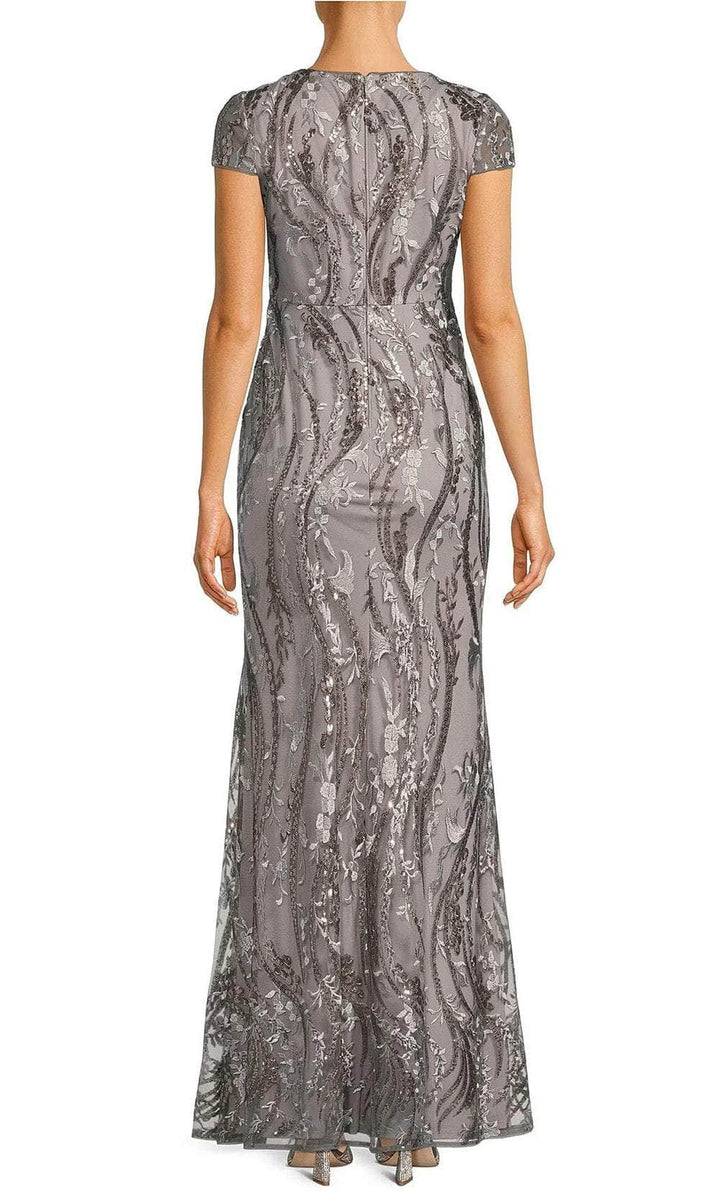 Sequin Embroidery Designs Adrianna Papell Sequin Embroidery Floral Print  Square Neck Sleeveless Sheath Dress Adrianna Papell Cocktail Dress