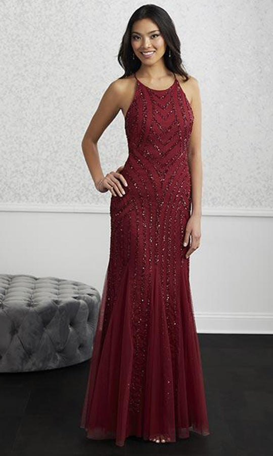 Adrianna Papell Platinum - 40226 Long Lace Up Back Trumpet Gown