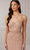 Adrianna Papell Platinum 40408 - Glittered Sheath Long Dress Prom Dresses