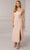 Adrianna Papell Platinum 40409 - Thick Strapped Sheath Dress Prom Dresses 0 / Blush