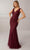 Adrianna Papell Platinum 40417 - V Neck and Back Dress Evening Dresses 0 / Mahogany