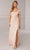 Adrianna Papell Platinum 40423 - Square Neck Simple Slit Dress Prom Dress 0 / Blush