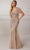 Adrianna Papell Platinum 40424 - Beaded Full Length Dress Prom Dresses 0 / Champagne