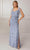 Adrianna Papell Platinum 40425 - Sequined Gown Prom Dresses 0 / Misty Blue